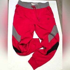 New True Religion Men's Chevron Panel Logo Joggers Sweatpants Mrns Size Large
